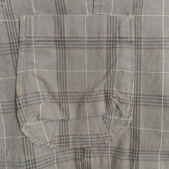 Talbots Women 14 Brown Plaid 100% Cotton V Neck Blazer Office Business - Picture 4 of 12